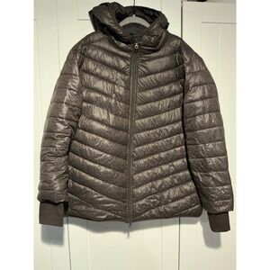 OFFLINE by Aerie Leopard Print Hooded Puffer Jacket Women's Size L